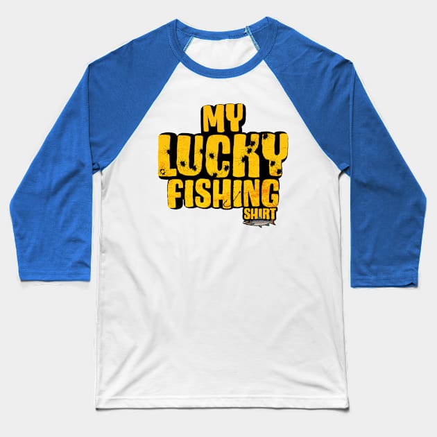 My Lucky Fishing Costume - Freshwater Fish Bass Baseball T-Shirt by PinkyTree